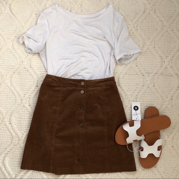Ellison Dresses & Skirts - Ellison Corduroy High Waisted Button Down Skirt